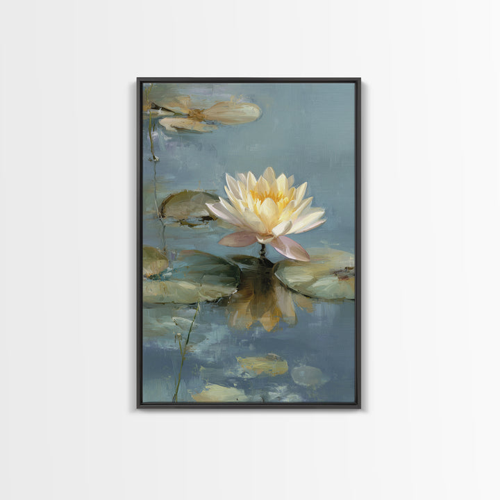 Lotus Flower Floating on Still Water Canvas Print, Medical Office Art, Office Decor, Calm, Brain Poster, Healthcare Wall Art, MOA-2x3-67