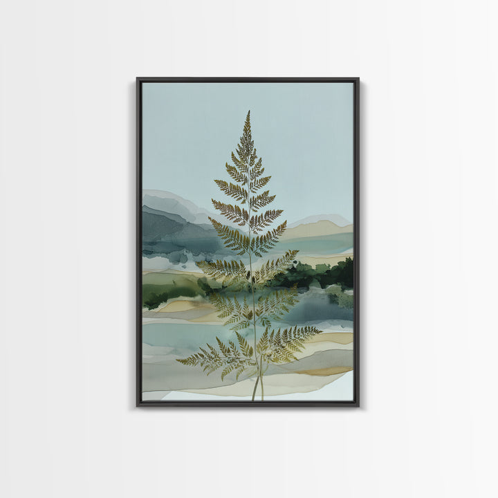 Minimal Green Fern Specimen Framed Canvas Print, Medical Office Art, Printable Art, Office Decor, Calm, Medical Wall Art, MOA-2x3-88