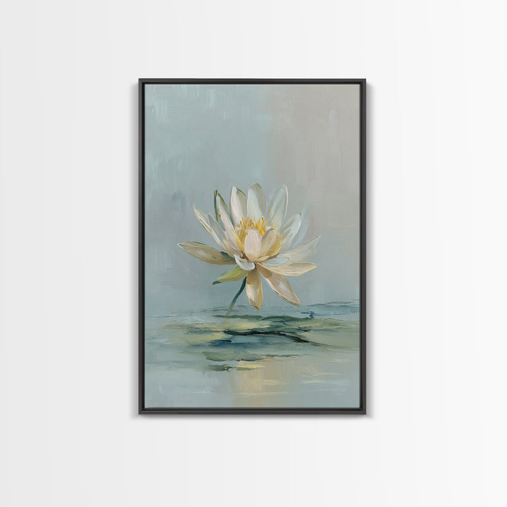 Lotus Flower Floating on Still Water Canvas Print, Medical Office Art, Anatomy Wall Art, Office Decor, Watercolor Art, Calm, MOA-2x3-91