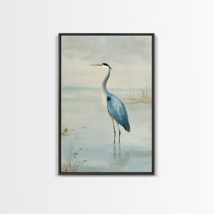 Blue Heron Standing Framed Canvas Print, Medical Office Art, Medical Student Gift, Office Decor, Fine Art, Calm, Anatomy Poster, MOA-2x3-94