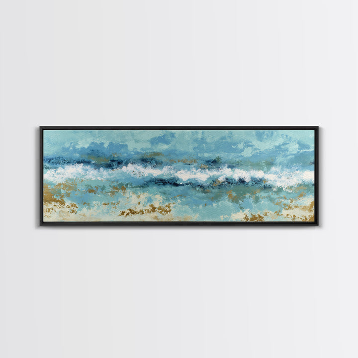 Calming Blue Abstract Framed Canvas Print, Medical Office Art, Brain Poster, Office Decor, Abstract Art, Calm, Medical School, MOA-3x1-17