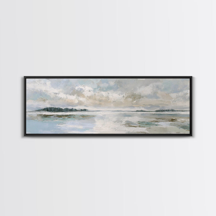 Coastal Shells and Water Study Canvas Print, Medical Office Art, Medical School, Office Decor, Fine Art, Calm, Minimalist Decor, MOA-3x1-36