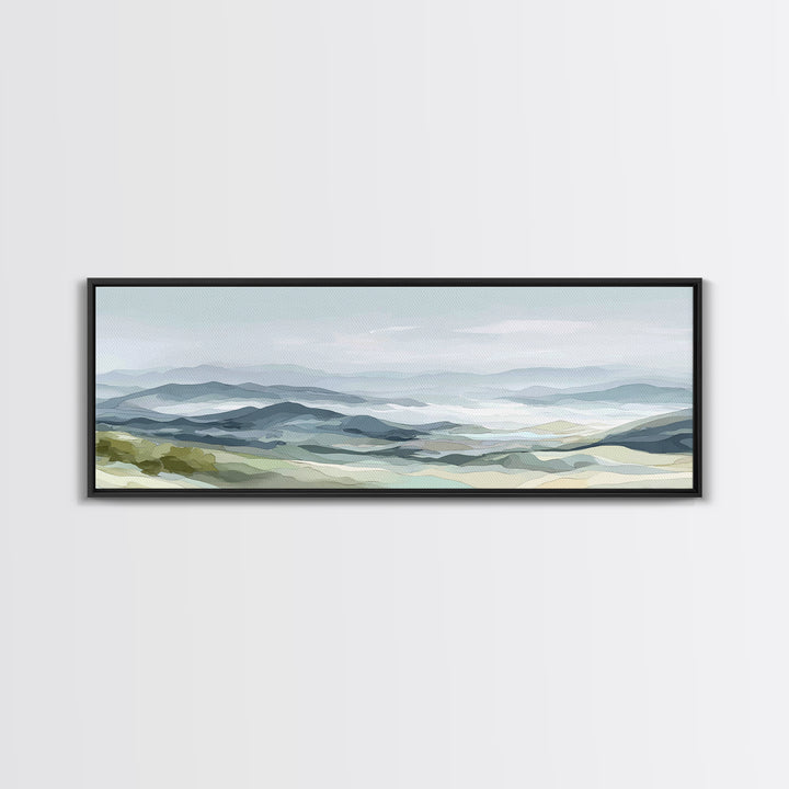 Minimal Sunrise over Rounded Hills Canvas Print, Medical Office Art, Fine Art Print, Office Decor, Fine Art, Calm, Wall Decor, MOA-3x1-39