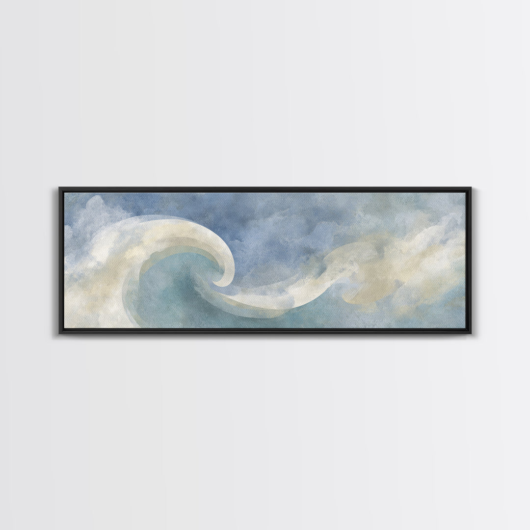 Calming Blue Abstract Canvas Print, Medical Office Art, Brain Art, Office Decor, Abstract Art, Calm, Boho Decor, MOA-3x1-41