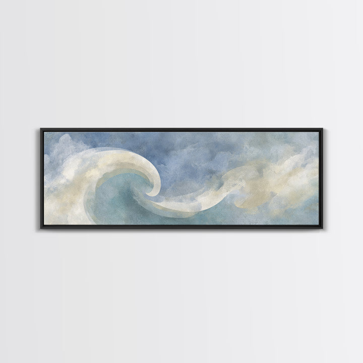 Calming Blue Abstract Canvas Print, Medical Office Art, Brain Art, Office Decor, Abstract Art, Calm, Boho Decor, MOA-3x1-41