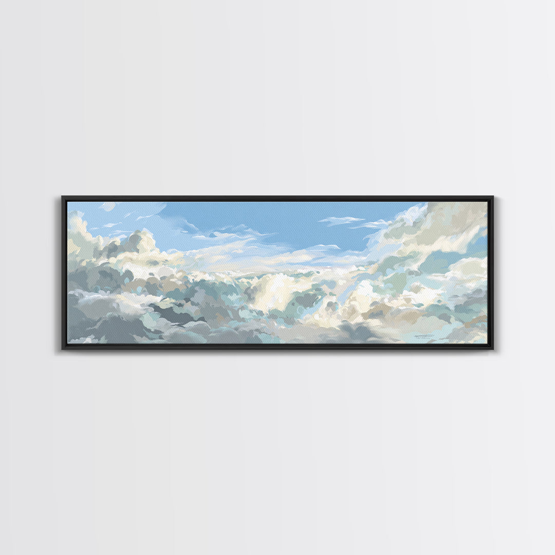 Sky and Cloud Scene Canvas Print, Medical Office Art, Medical Wall Art, Office Decor, Abstract Art, Calm, Neutral Decor, MOA-3x1-49