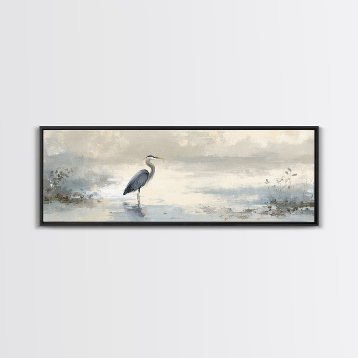 Blue Heron Standing Canvas Print, Medical Office Art, Educational Poster, Office Decor, Fine Art, Calm, Fine Art Print, MOA-3x1-6
