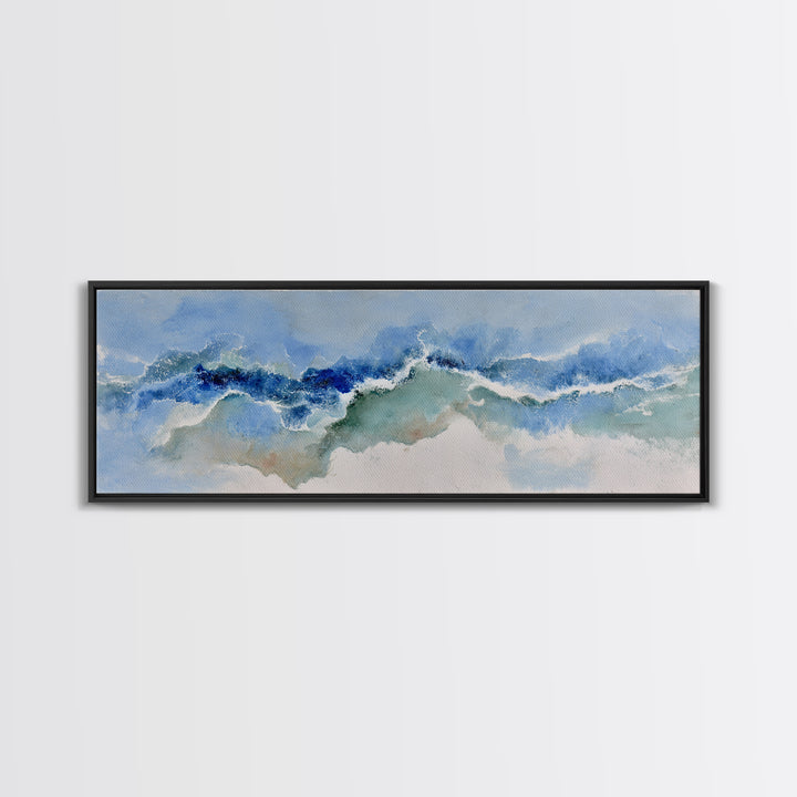 Calming Blue Abstract Canvas Print, Medical Office Art, Brain Art, Office Decor, Abstract Art, Calm, Boho Decor, MOA-3x1-65