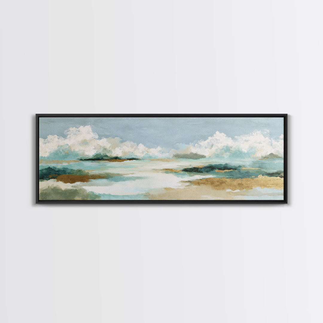 Sky and Cloud Scene Framed Canvas Print, Medical Office Art, School Nurse Art, Office Decor, Fine Art, Calm, Luxury Decor, MOA-3x1-73