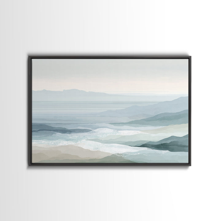 Peaceful Ocean Horizon Canvas Print, Medical Office Art, Brain Poster, Office Decor, Oil Painting, Calm, Medical School, MOA-3x2-32