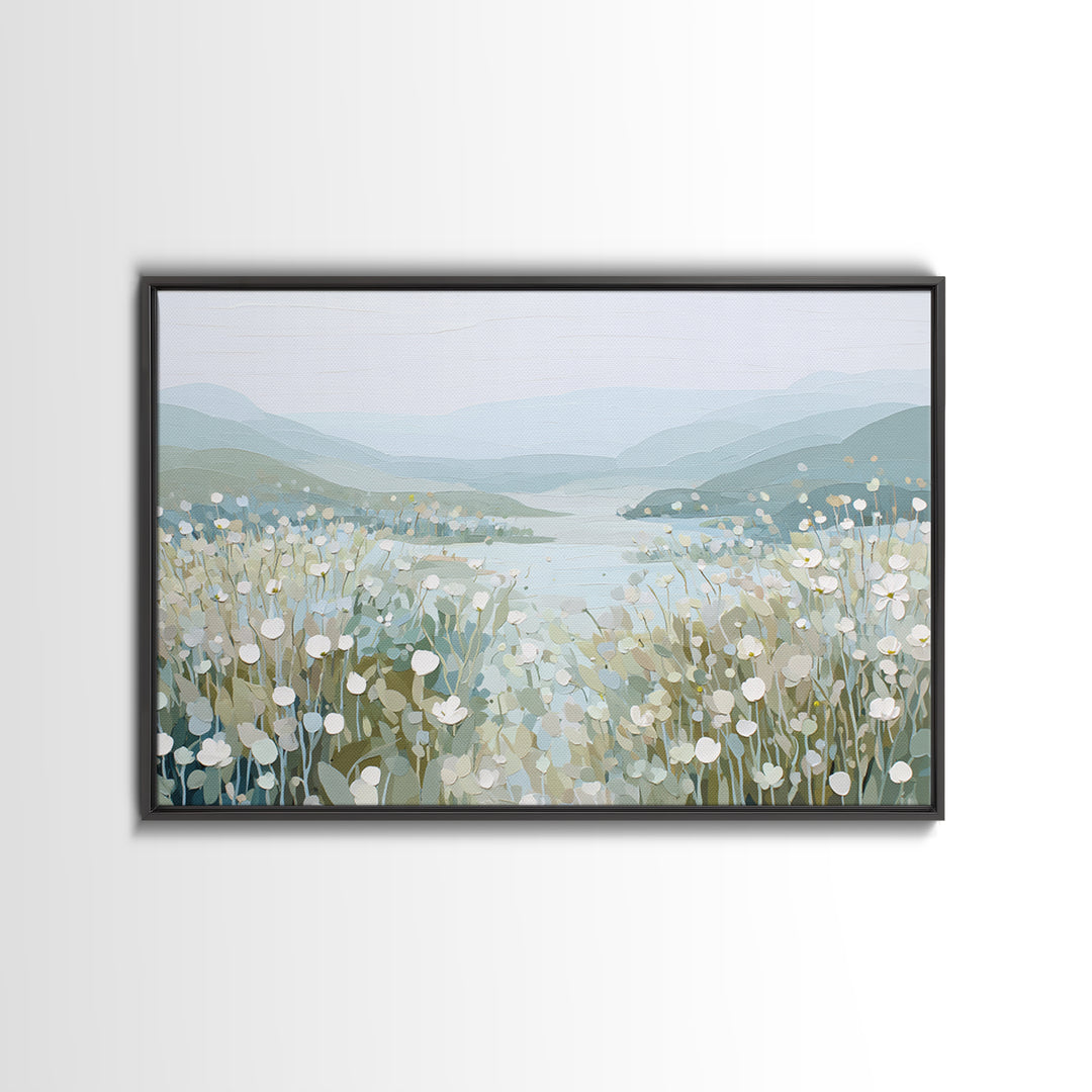 Sunlit Meadow with Wildflowers and Calm Mood Canvas Print, Medical Office Art, Medical Wall Art, Office Decor, Calm, Room Decor, MOA-3x2-40