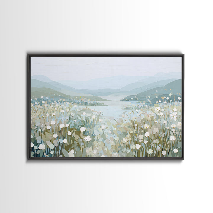 Sunlit Meadow with Wildflowers and Calm Mood Canvas Print, Medical Office Art, Medical Wall Art, Office Decor, Calm, Room Decor, MOA-3x2-40