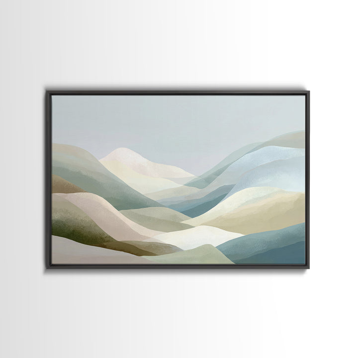 Soft Mountain Landscape Framed Canvas Print, Medical Office Art, Dental Office Decor, Office Decor, Fine Art, Calm, Brain Art, MOA-3x2-6
