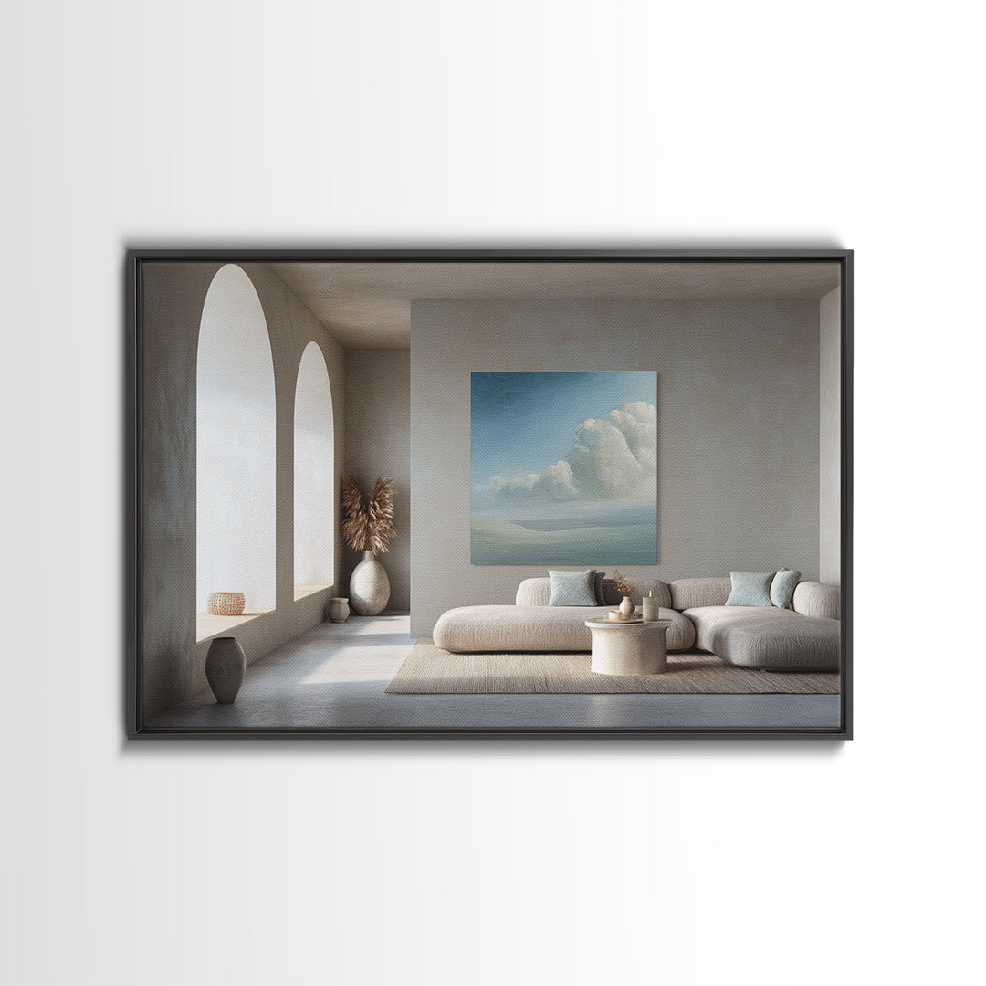 Sky and Cloud Scene Canvas Print, Medical Office Art, Educational Poster, Office Decor, Oil Painting, Calm, Fine Art Print, MOA-3x2-61