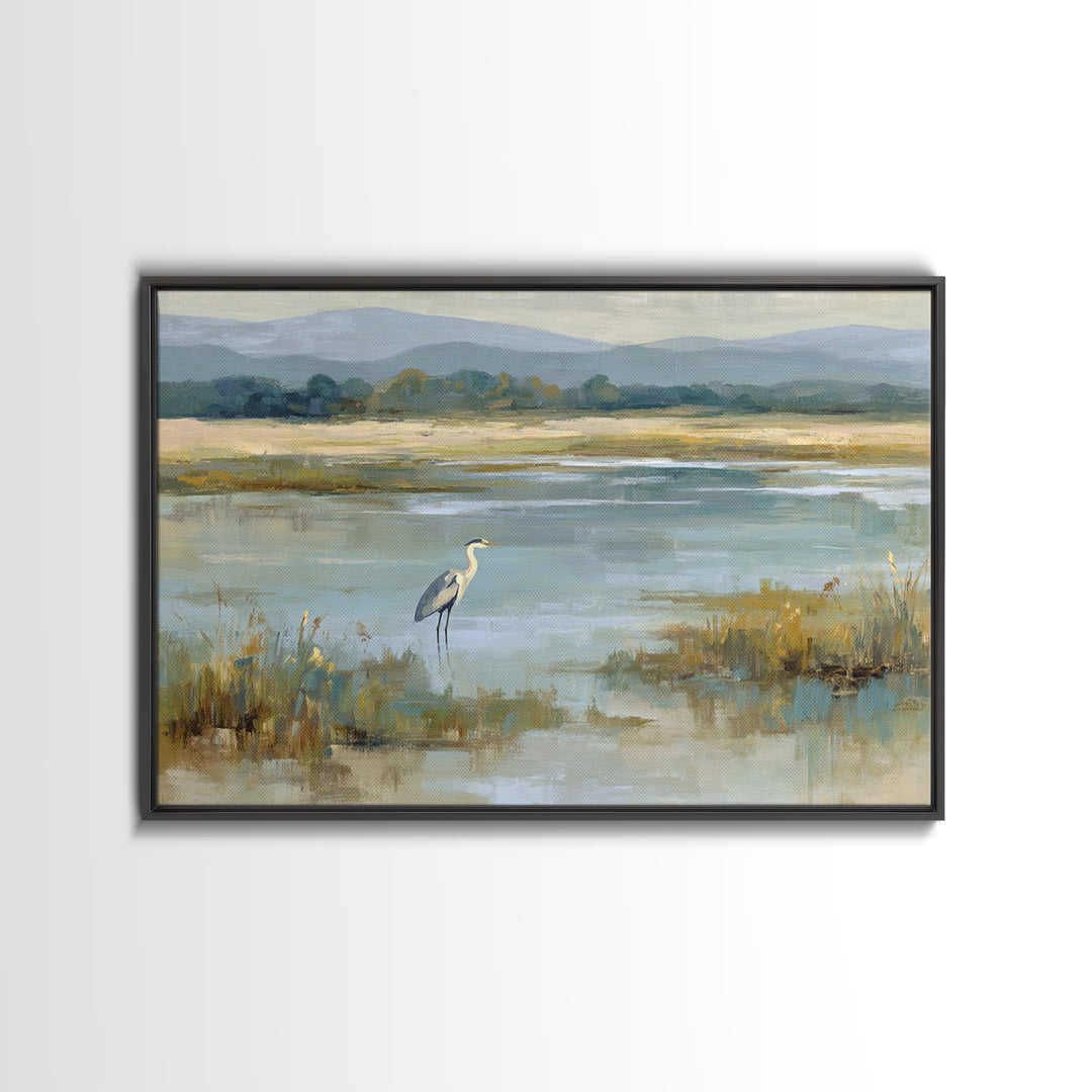 Blue Heron Standing Canvas Print, Medical Office Art, Medical Art, Office Decor, Fine Art, Calm, Biology Art, Nurse Wall Art, MOA-3x2-66