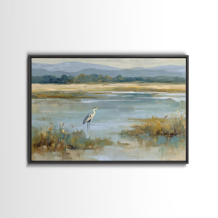 Blue Heron Standing Canvas Print, Medical Office Art, Medical Art, Office Decor, Fine Art, Calm, Biology Art, Nurse Wall Art, MOA-3x2-66