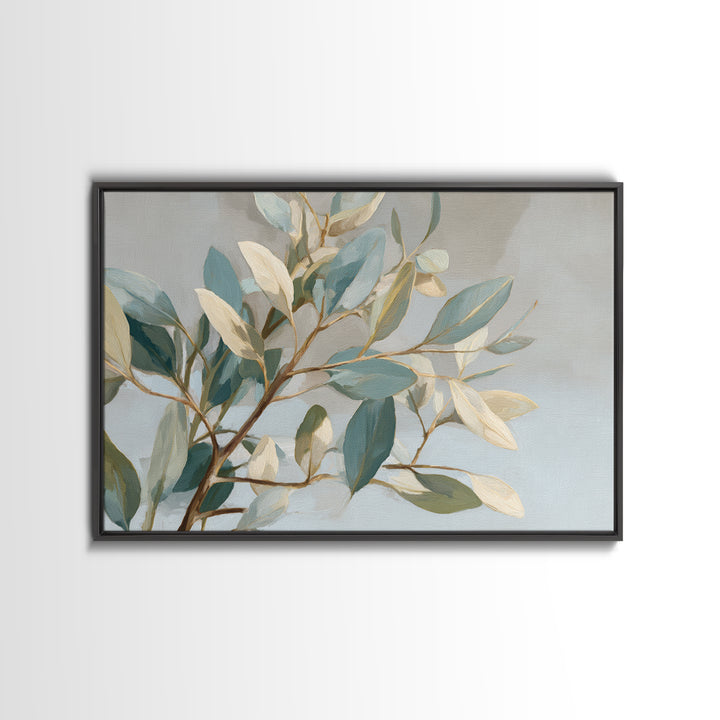Botanical Eucalyptus Branch Framed Canvas Print, Medical Office Art, Home Decor, Office Decor, Fine Art, Calm, Medical Art, MOA-3x2-7