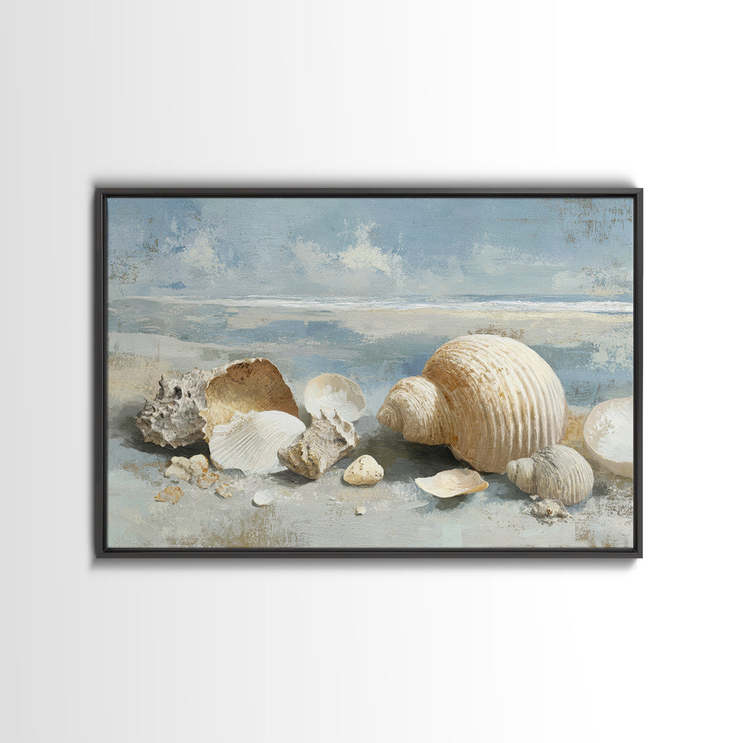 Coastal Shells and Water Study Canvas Print, Medical Office Art, Modern Decor, Office Decor, Fine Art, Calm, Home Decor, MOA-3x2-72