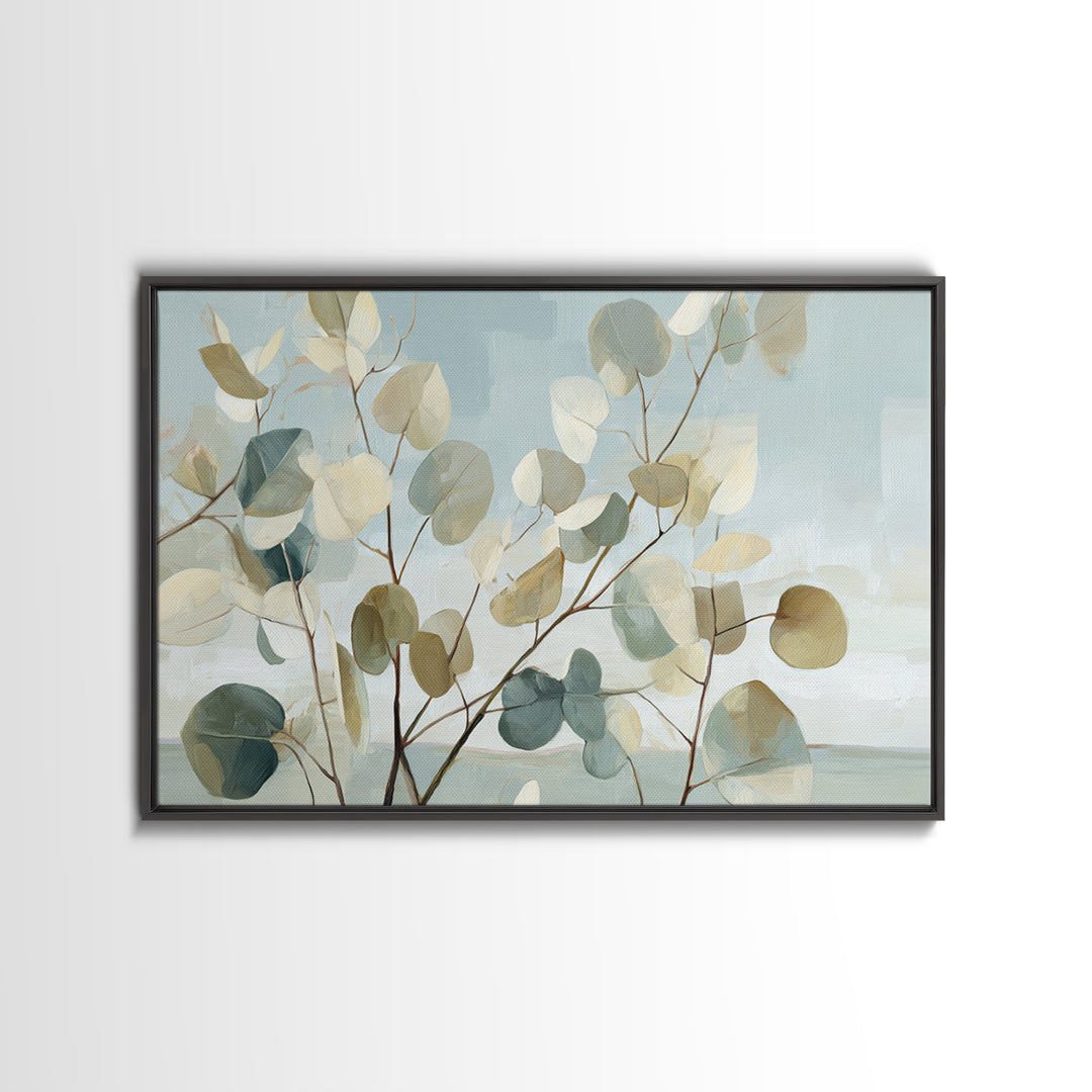 Botanical Eucalyptus Branch Framed Canvas Print, Medical Office Art, Biology Art, Office Decor, Watercolor Art, Calm, MOA-3x2-79