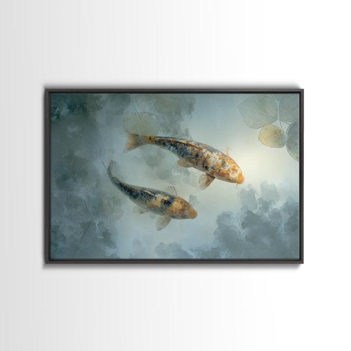 Calm Koi Fish Swimming Through Clear Water Canvas Print, Medical Office Art, Educational Poster, Office Decor, Fine Art, Calm, MOA-3x2-98