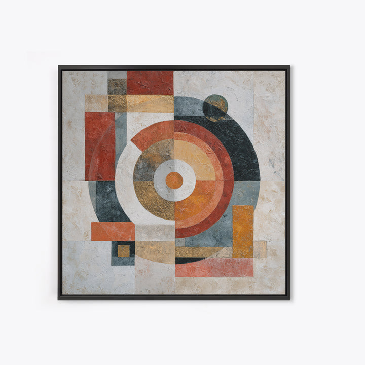 Abstract Circular Forms Framed Canvas Print, Modern Art, Abstract Wall Art, Living Room Decor, Fine Art, Modern, Neutral Decor, MOD-1x1-43