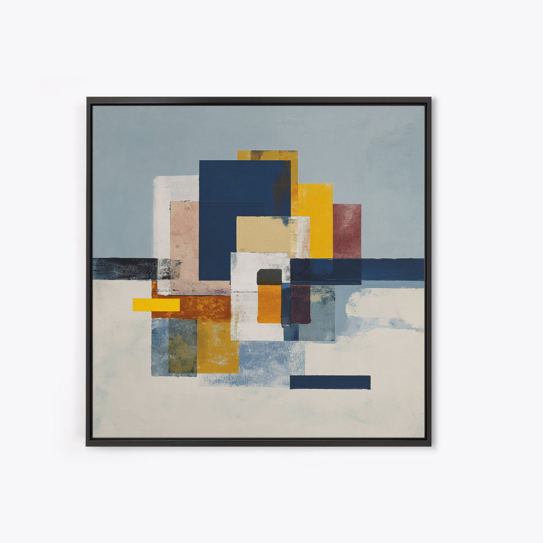 Bold Abstract Composition Framed Canvas Print, Modern Art, Art Print, Living Room Decor, Abstract Art, Modern, MOD-1x1-73