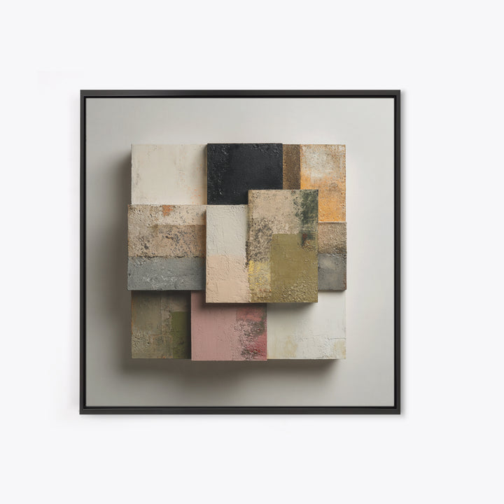 Minimal Sculpture Shapes Painted Framed Canvas Print, Modern Art, Modern Decor, Living Room Decor, Abstract Art, Modern, MOD-1x1-80