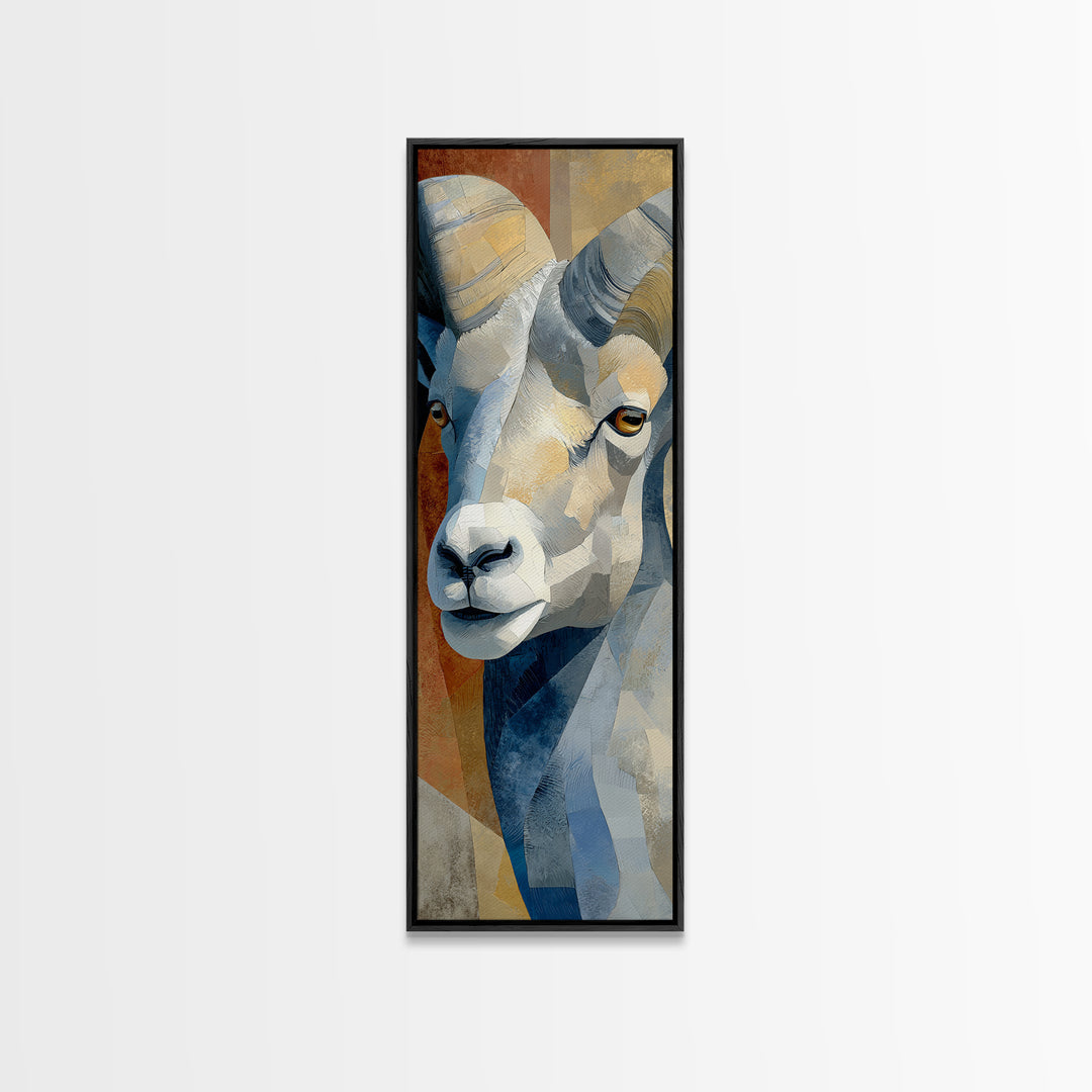 Modern Animal Portrait Canvas Print, Modern Art, Abstract Wall Art, Living Room Decor, Oil Painting, Modern, Neutral Decor, MOD-1x3-10