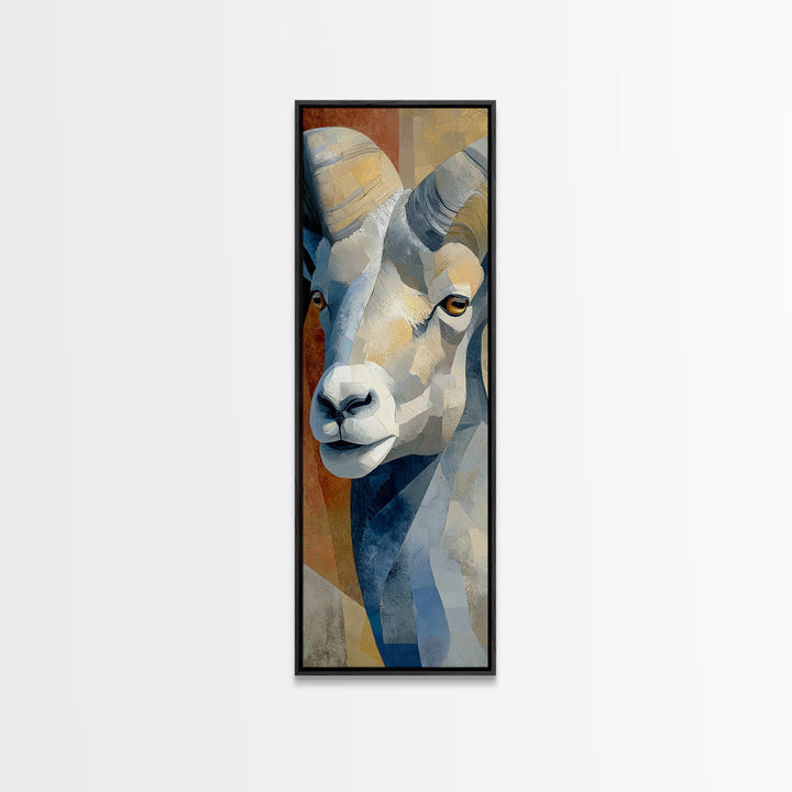 Modern Animal Portrait Canvas Print, Modern Art, Abstract Wall Art, Living Room Decor, Oil Painting, Modern, Neutral Decor, MOD-1x3-10