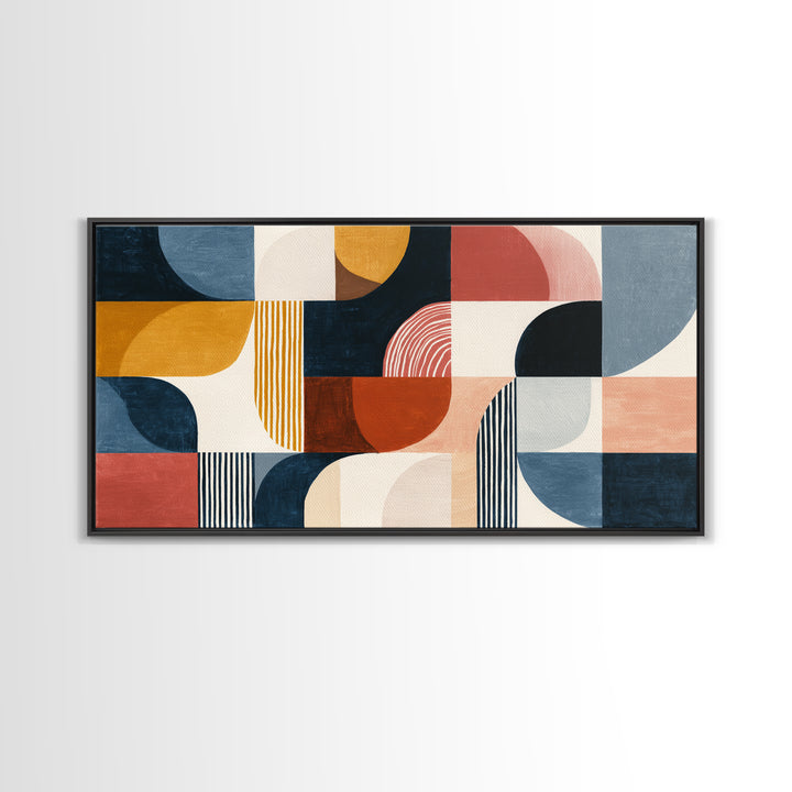 Clean Botanical Silhouette on Color Block Ground Canvas Print, Modern Art, Printable Wall Art, Living Room Decor, Modern, MOD-2x1-91