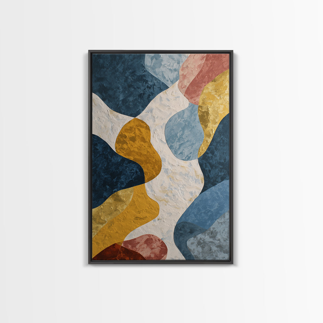Large Marble Texture Abstract Framed Canvas Print, Modern Art, Boho Decor, Living Room Decor, Abstract Art, Modern, Wall Decor, MOD-2x3-48