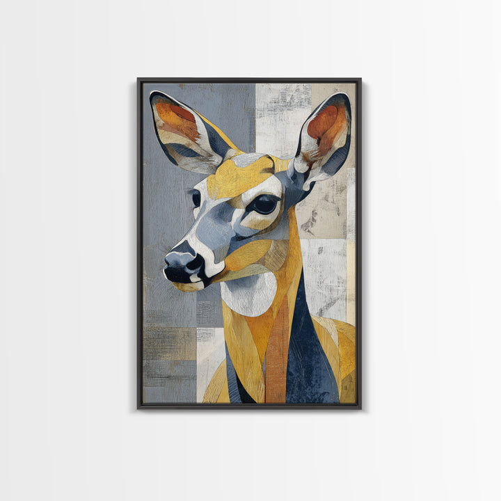 Modern Animal Portrait Canvas Print, Modern Art, Minimalist Decor, Living Room Decor, Fine Art, Modern, Art Deco, Wall Hanging, MOD-2x3-54