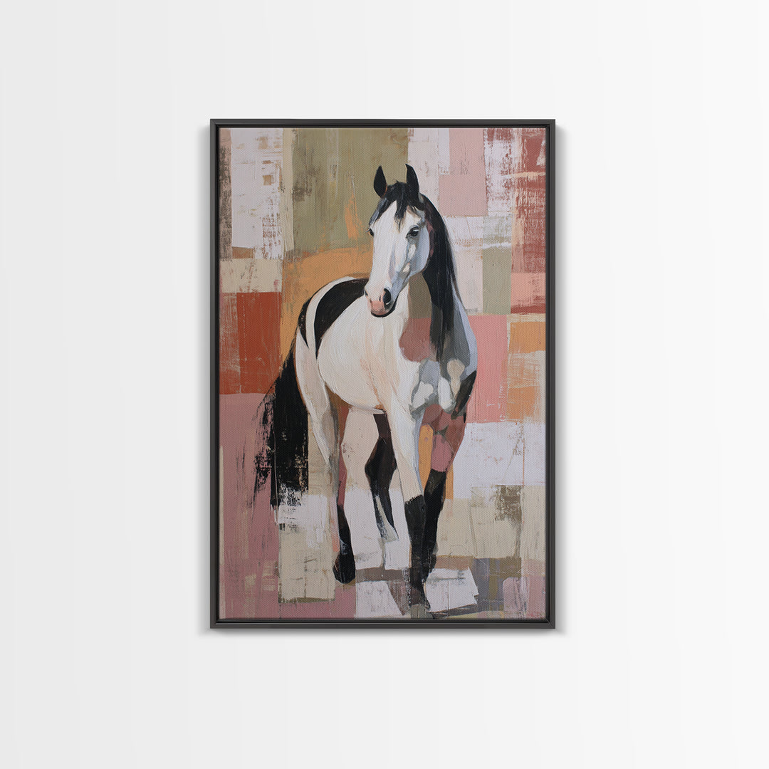 Contemporary Horse Portrait Canvas Print, Modern Art, Digital Art, Living Room Decor, Fine Art, Modern, Abstract Wall Art, MOD-2x3-71