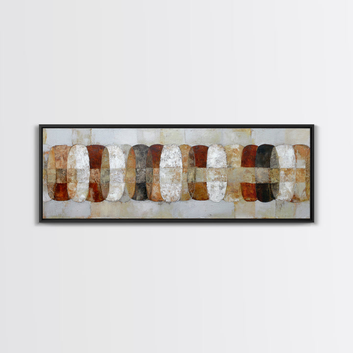 Monochrome Ink and Acrylic Mixed Media Look Framed Canvas Print, Modern Art, Bedroom Wall Art, Living Room Decor, Modern, MOD-3x1-12