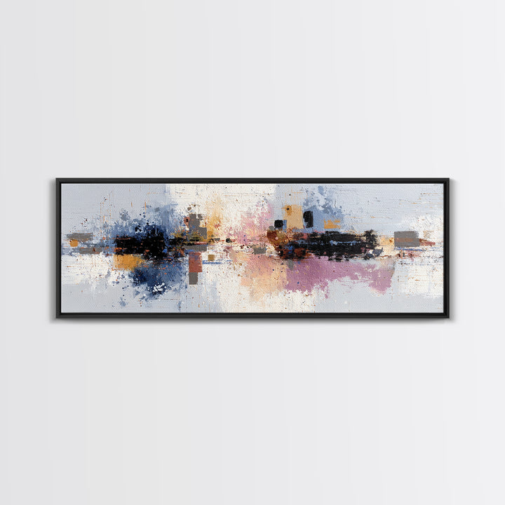 Expressive Brushwork in Cobalt and Rust Canvas Print, Modern Art, Canvas Art, Living Room Decor, Fine Art, Modern, Poster Art, MOD-3x1-46