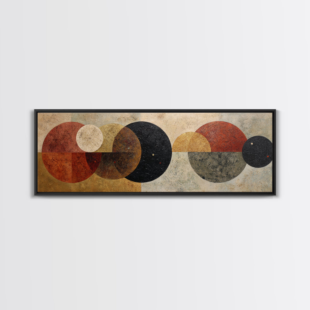 Abstract Circular Forms Framed Canvas Print, Modern Art, Wall Art, Living Room Decor, Abstract Art, Modern, Artwork, MOD-3x1-59