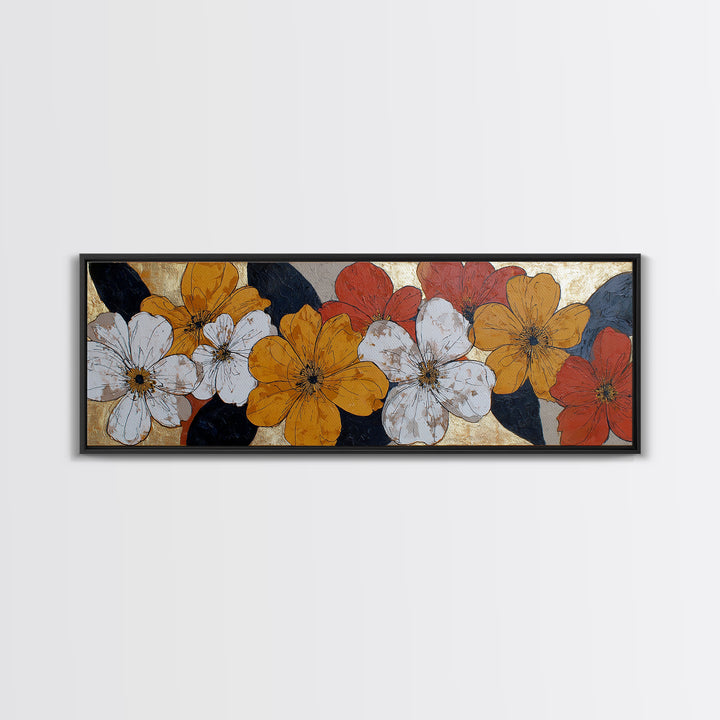 Bold Floral Forms Canvas Print, Modern Art, Boho Wall Decor, Living Room Decor, Modern, Fine Art Print, Statement Artwork, MOD-3x1-6