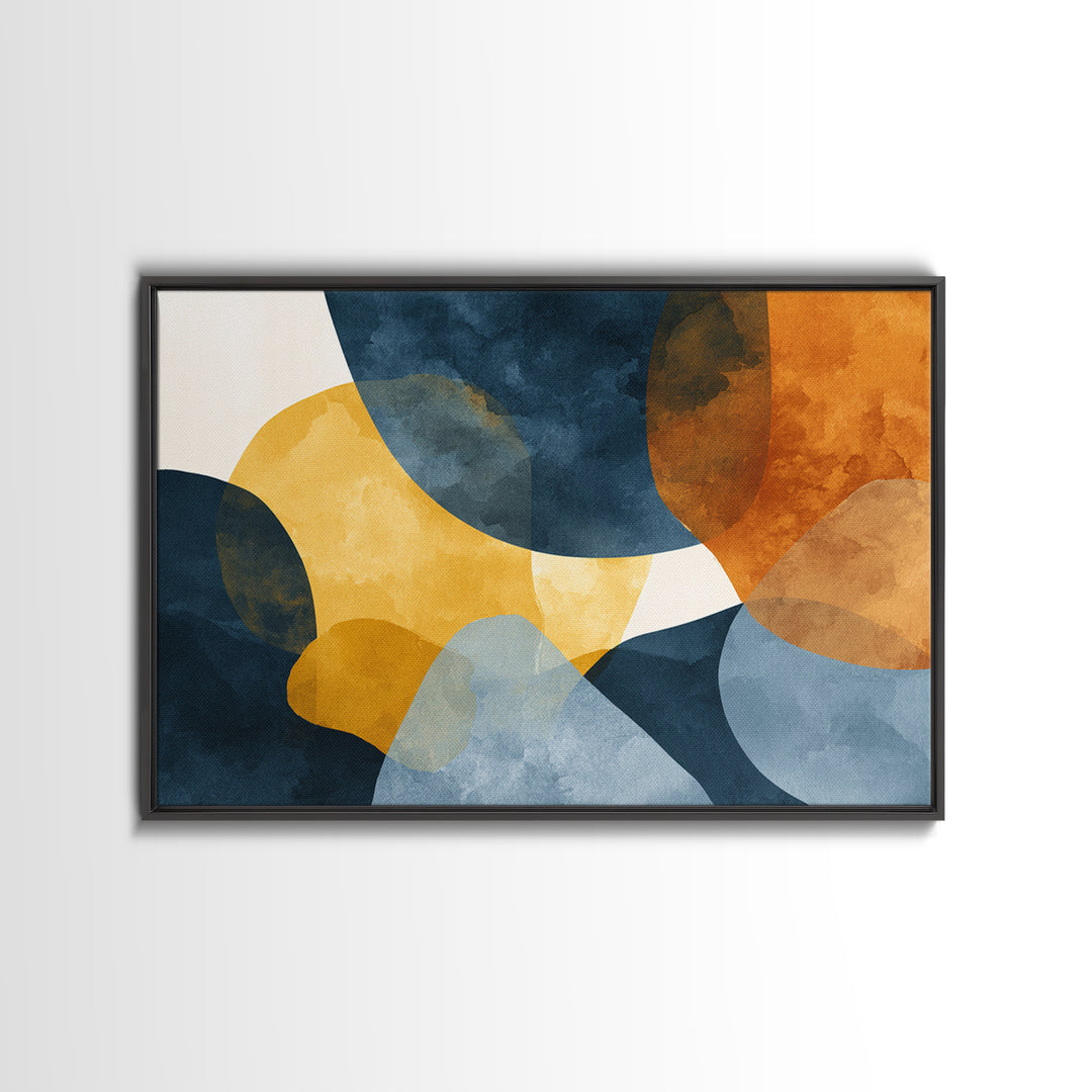 Bold Abstract Composition Framed Canvas Print, Modern Art, Abstract Wall Art, Living Room Decor, Modern, Neutral Decor, MOD-3x2-5