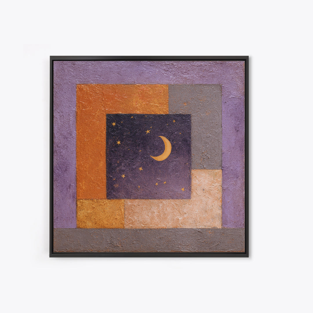 Purple Night Sky Canvas Print, Monochrome Art, Abstract Art, Living Room Decor, Oil Painting, Mono, Bedroom Wall Art, MON-1x1-15