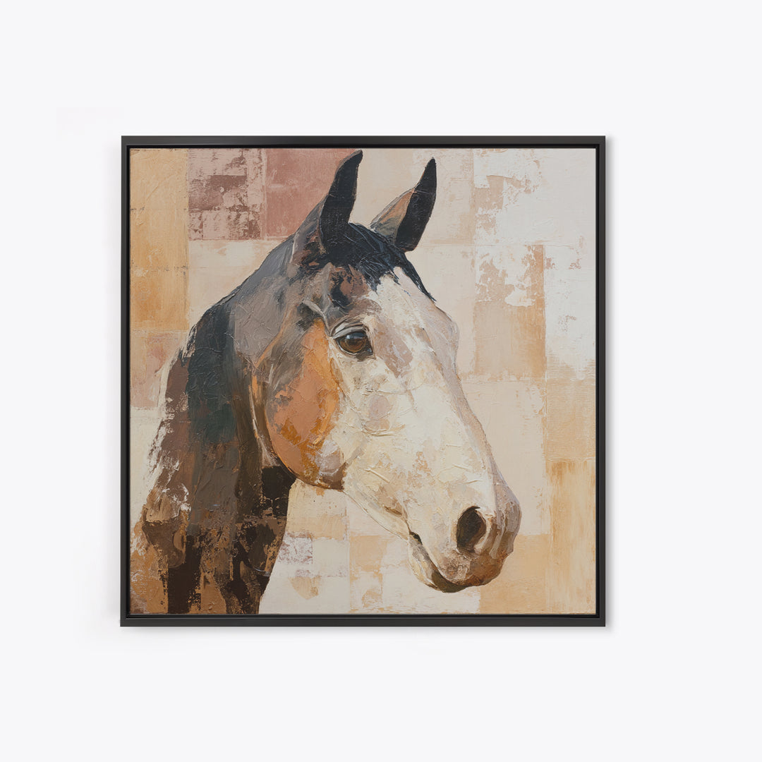 Sepia Horse Portrait Framed Canvas Print, Monochrome Art, Living Room Decor, Fine Art, Mono, Gallery Decor, Wall Decor, MON-1x1-2