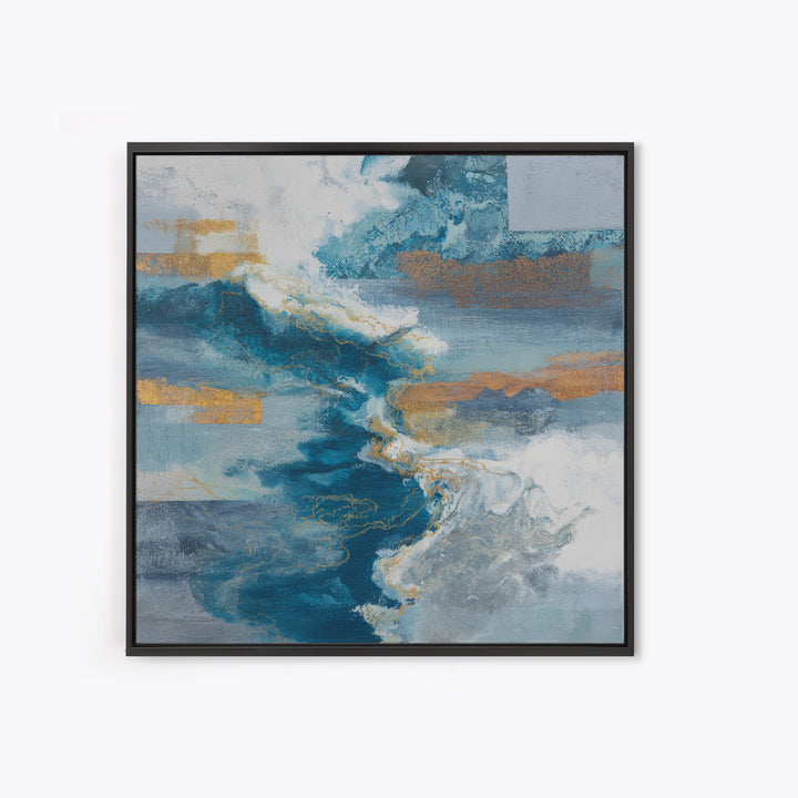 All Blue Ocean Abstraction Canvas Print, Monochrome Art, Neutral Decor, Living Room Decor, Fine Art, Mono, Home Decor, MON-1x1-25
