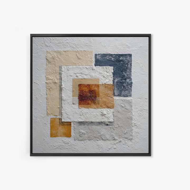 Ivory White Plaster Texture Composition Framed Canvas Print, Monochrome Art, Modern Decor, Living Room Decor, Fine Art, Mono, MON-1x1-29