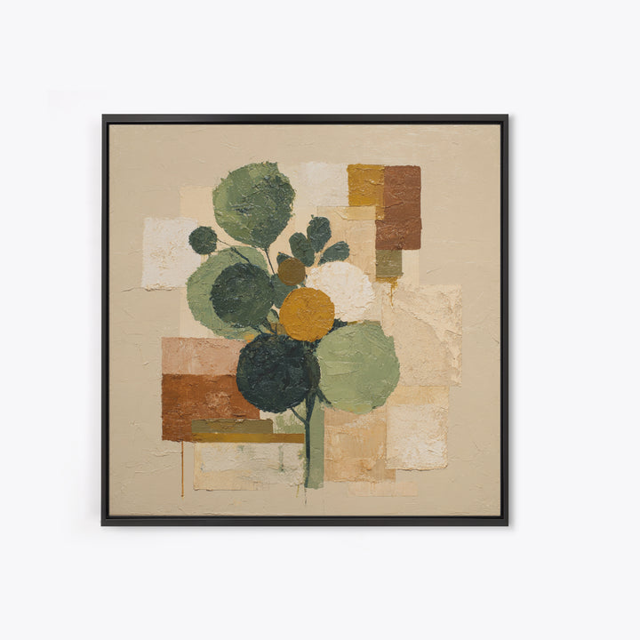 Green Botanical Study Canvas Print, Monochrome Art, Digital Wall Art, Living Room Decor, Fine Art, Mono, Unique Wall Art, MON-1x1-3