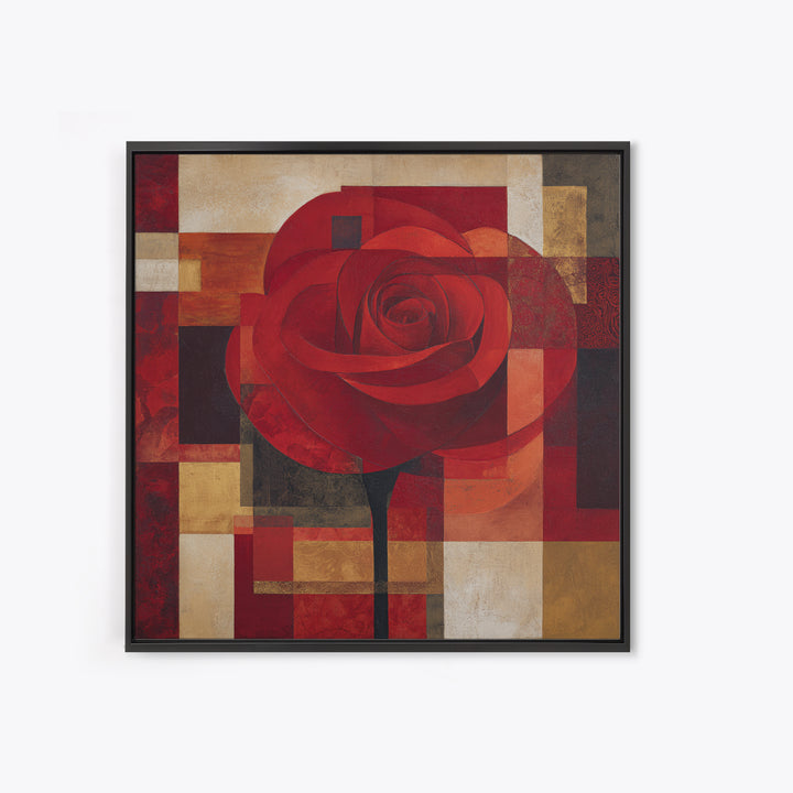 Single Red Rose Rendered Only Canvas Print, Monochrome Art, Apartment Decor, Living Room Decor, Fine Art, Mono, Moody Wall Art, MON-1x1-31