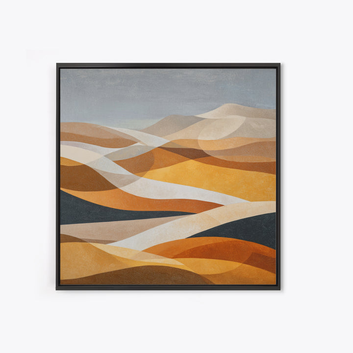 Warm Brown Desert Landscape Framed Canvas Print, Monochrome Art, Fine Art Print, Living Room Decor, Mono, Digital Prints, MON-1x1-57