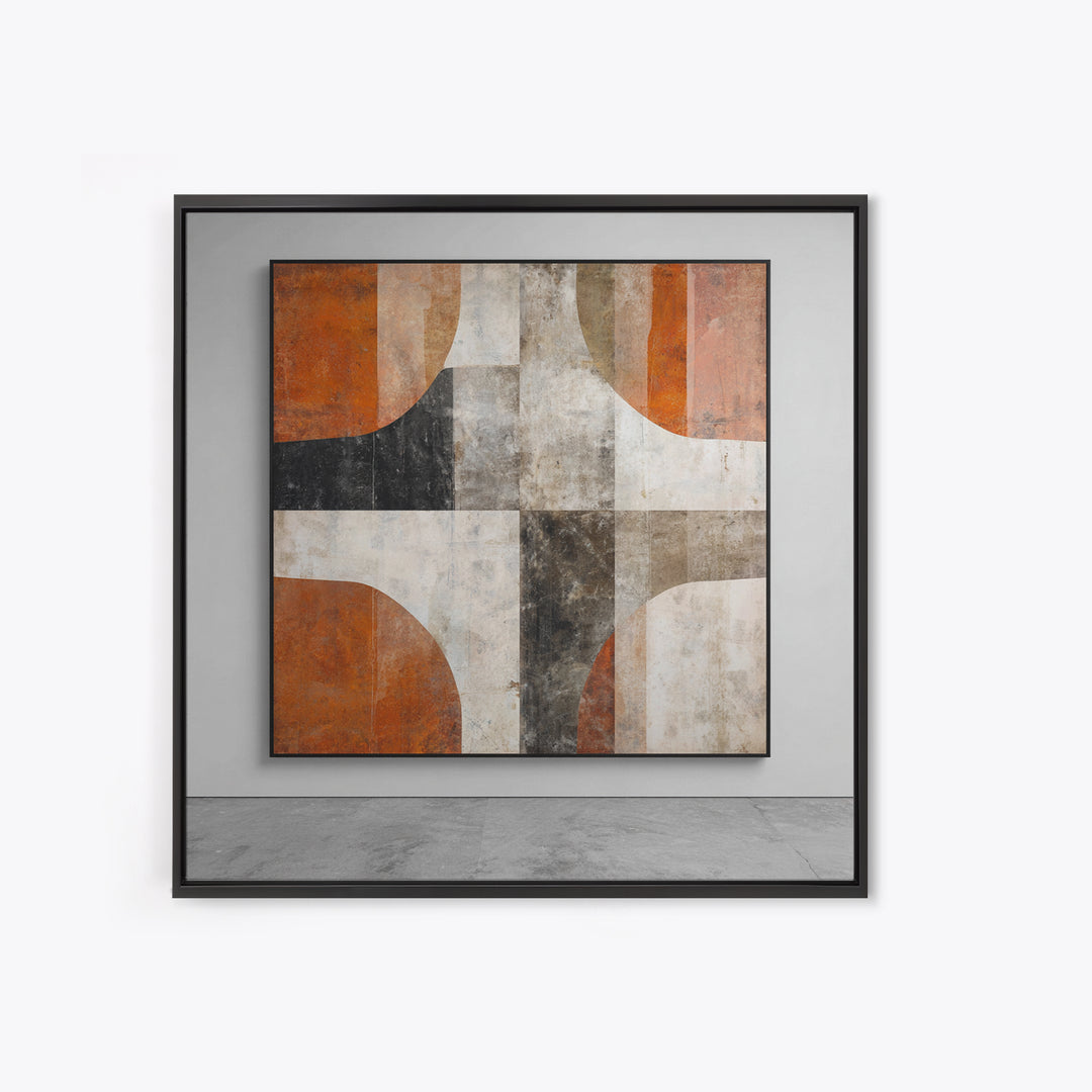 Burnt Orange Canyon Abstraction Framed Canvas Print, Monochrome Art, Printable Art, Living Room Decor, Fine Art, Mono, MON-1x1-64