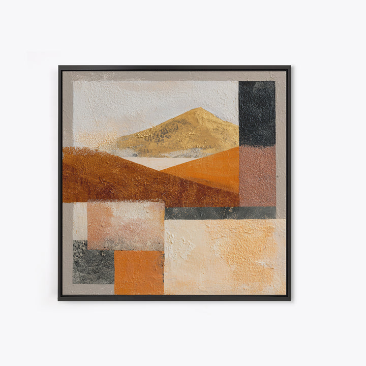 Warm Brown Desert Landscape Canvas Print, Monochrome Art, Textured Painting, Living Room Decor, Oil Painting, Mono, MON-1x1-81