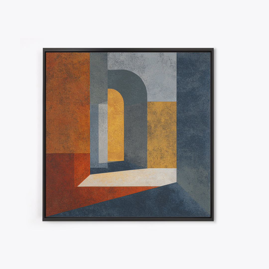 Gray Architectural Arch and Shadow Study Canvas Print, Monochrome Art, Wall Decor, Living Room Decor, Oil Painting, Mono, MON-1x1-82