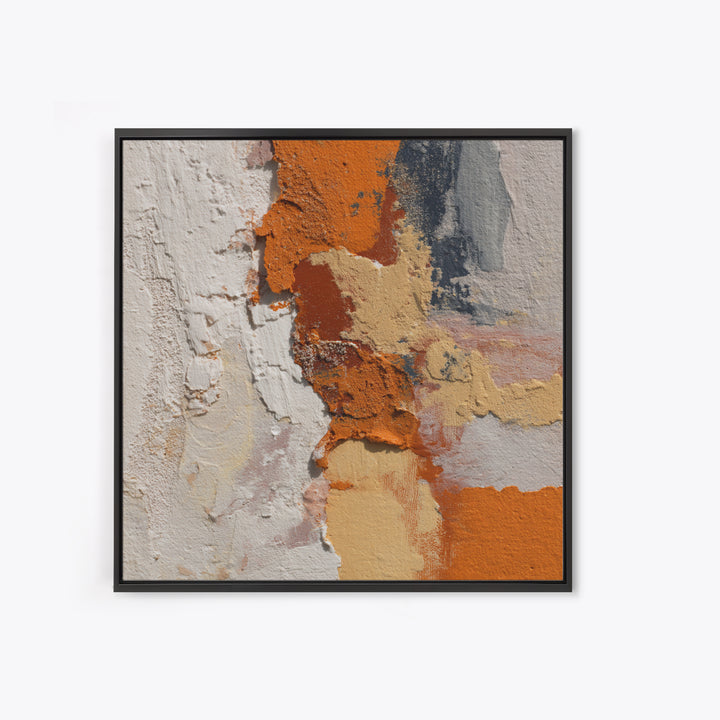 Burnt Orange Canyon Abstraction Framed Canvas Print, Monochrome Art, Textured Painting, Living Room Decor, Oil Painting, Mono, MON-1x1-88