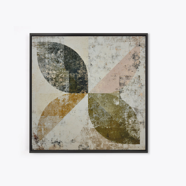 Olive Green Abstract Leaf Pattern Canvas Print, Monochrome Art, Modern Art, Living Room Decor, Watercolor Art, Mono, MON-1x1-92